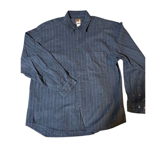 Weekendz off Indigo Men long sleeve herringbone cord button down shirt L - Picture 5 of 6